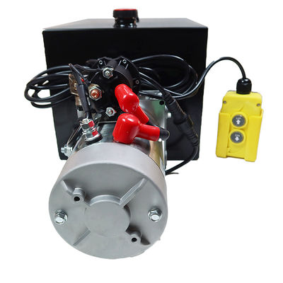 DC 12V 1.6kw Single Acting Hydraulic Power Unit with 12L Steel Tank 2 Push Button Switches for Lifter, Wreckers, Stacker
