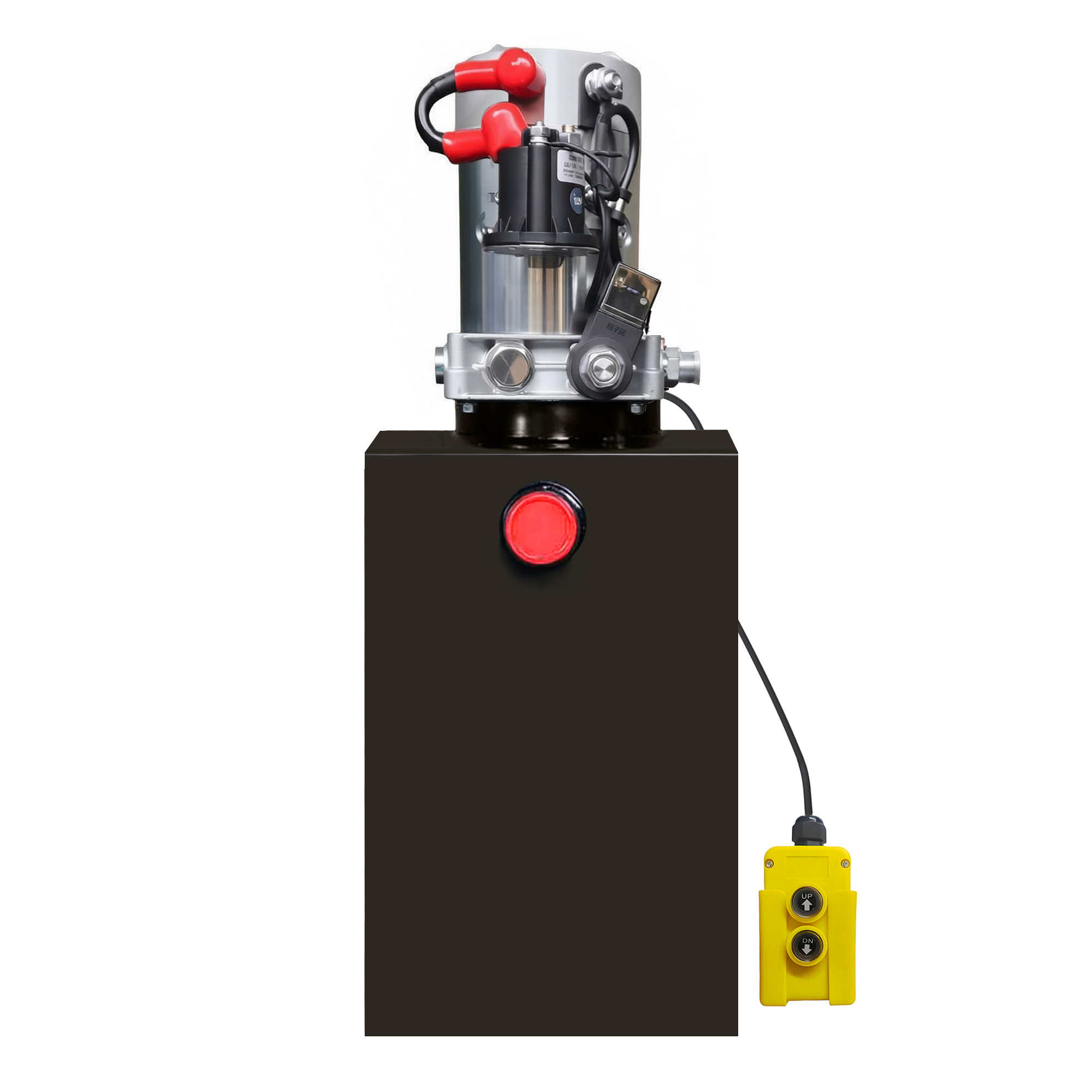 Forestoad 10 Quart Hydraulic Power Unit Single Acting 12V/DC Hydraulic Pump for Dump Trailer Car Lifting, SAE#6 Connector,2 GPM Flow Rate, 3200 PSI Max Relief Pressure, Metal Reservoir 2.5 Gal